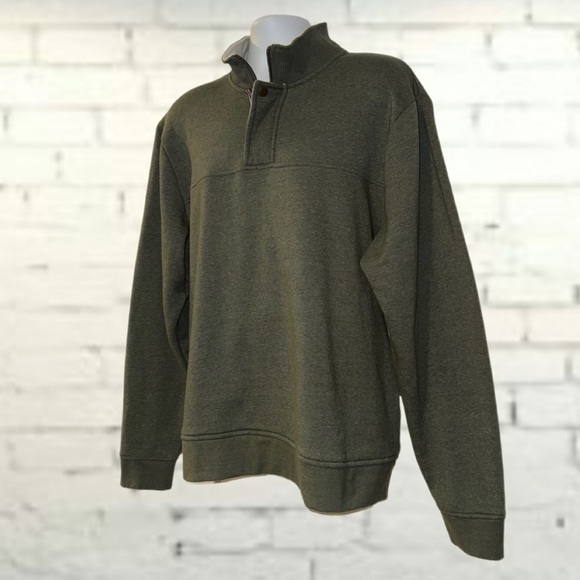 Orvis Quarter Snap Green Henley Pullover Sweater Men's Size - XXL - Picture 6 of 12